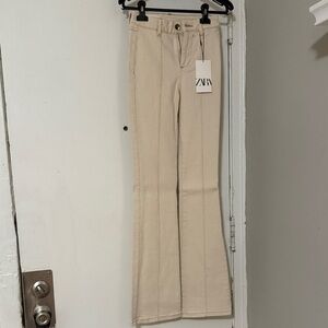 NWT Zara Beige Flare Trousers